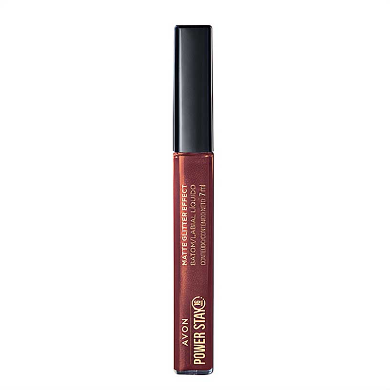 Batom Liquido Matte Glitter Effect Avon Power Stay 7ml