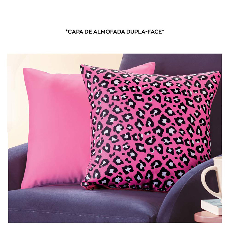 CAPA DE ALMOFADA ONCA ROSA GIR